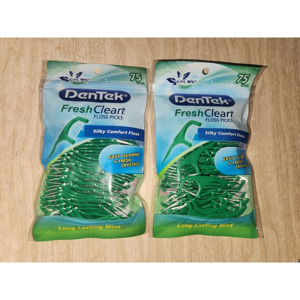 2 Pack - DenTek Complete Clean Mouthwash‎ Blast Angled Floss Picks 75 Each